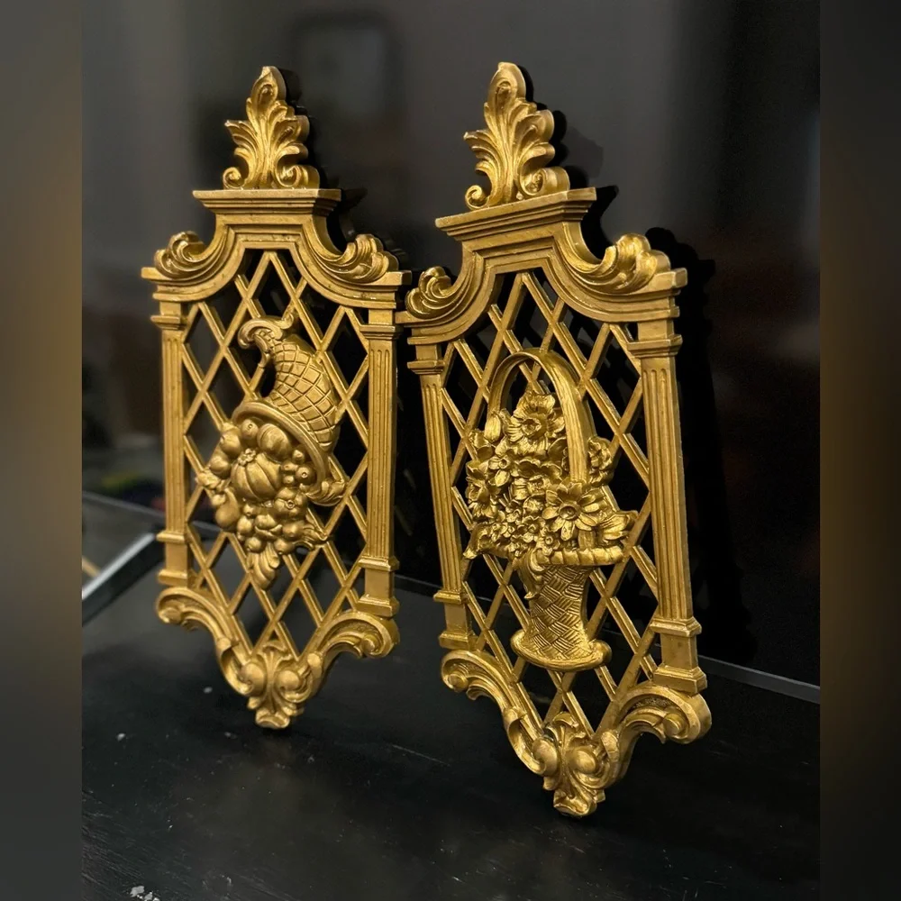 Set of Two Vintage DART INDUSTRIES Gold Wall Decor